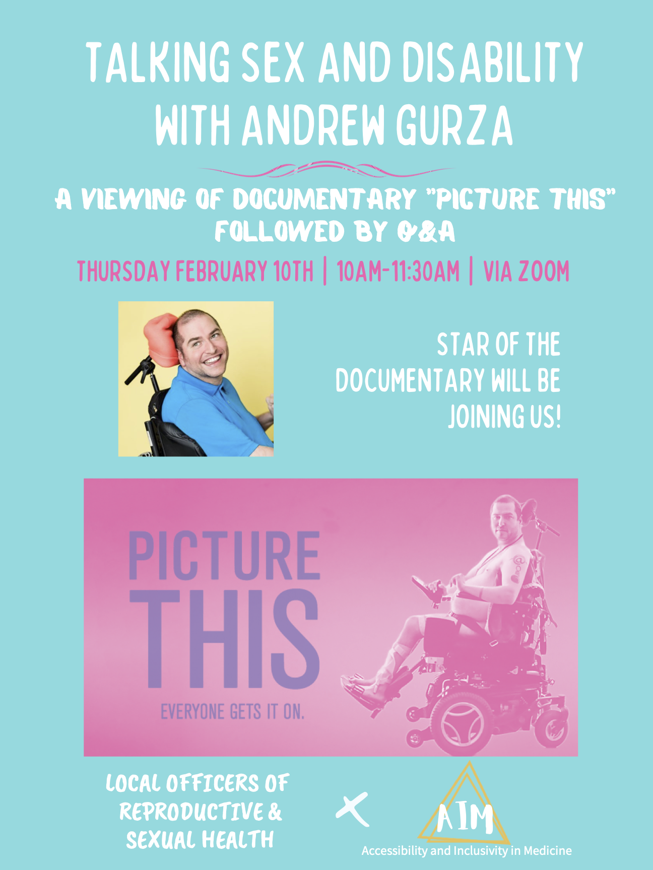 'Talking Sex and Disability with Andrew Gurza' poster